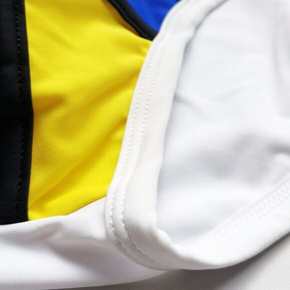 Men's low rise contoured Mondrian color blocked swim briefs speedo White Size M - Picture 6 of 9